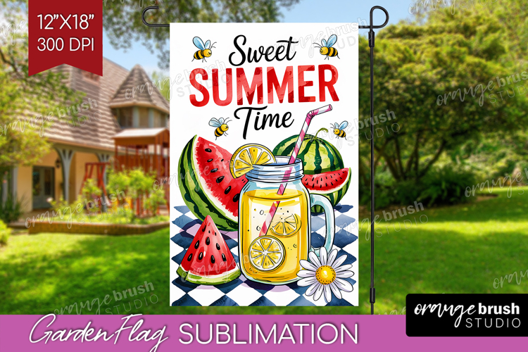 Summer Garden Flag Sublimation - Sping Welcome Sign PNG