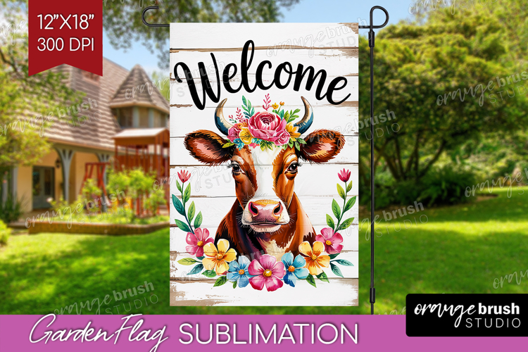 Summer Garden Flag Sublimation - Sping Welcome Sign PNG