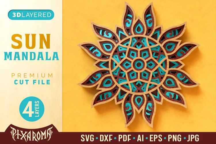 Sun 3D Layered | Summer Mandala SVG Cut File