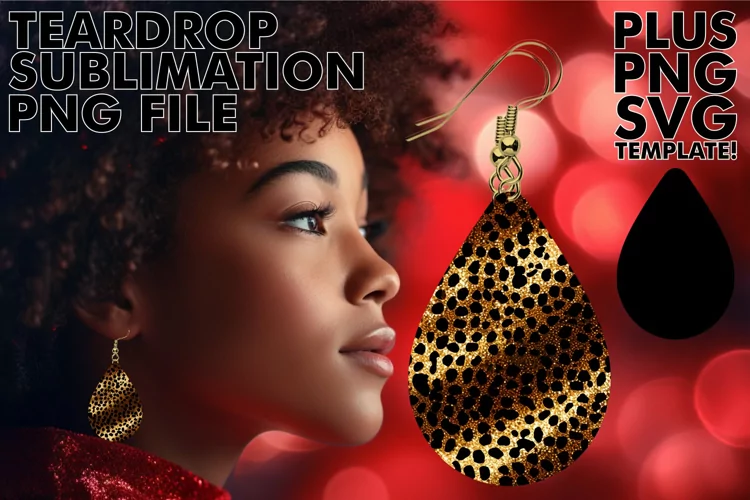 Leopard Print Teardrop Earrings: Glittering Splendor