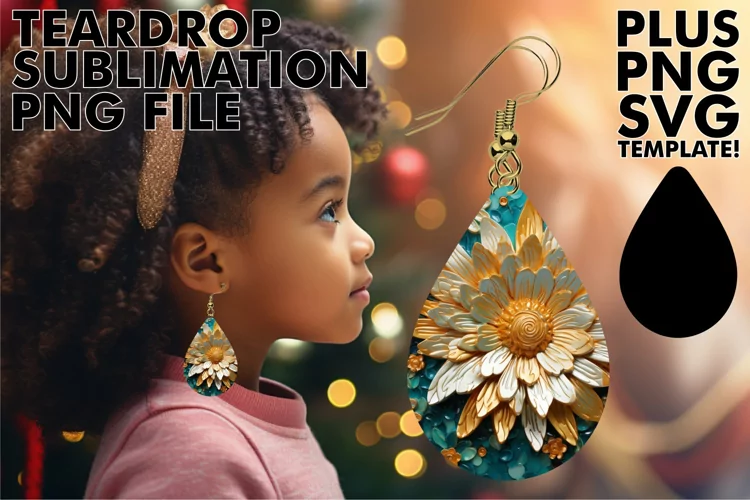 3D Teardrop Earrings: Sublimation Beauty