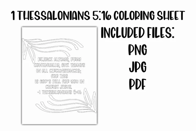 1 Thessalonians 5:16 Christian Coloring Sheet