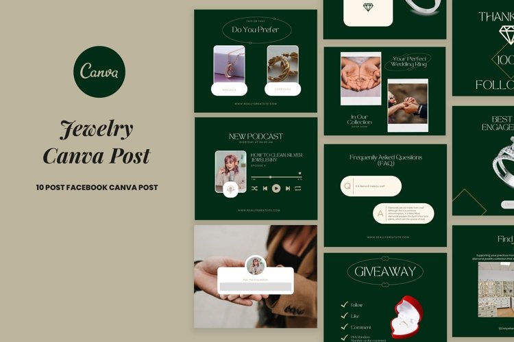10 Jewelry Facebook Canva Post example image 1