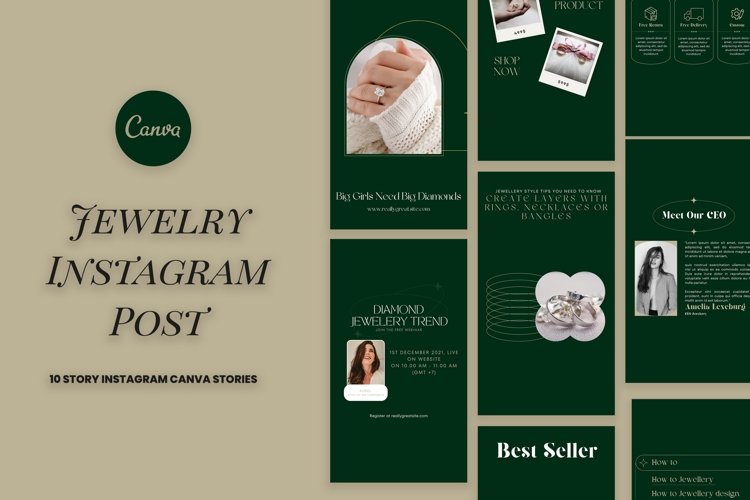 10 Jewelry Instagram StoriesCanva Post (2233933)