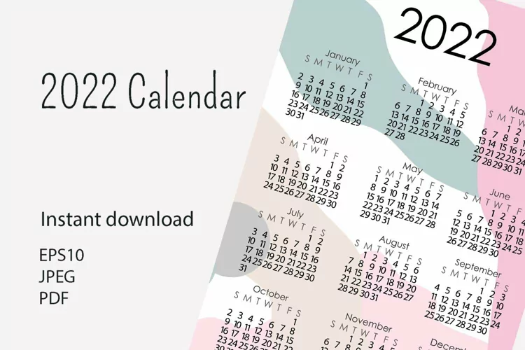 Calendar 2022 abstract design