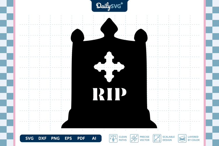 Tombstone Silhouette SVG Halloween Graveyard Cut File