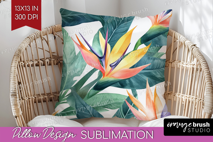 Tropical Flowers Pillow Sublimation - Floral Pillow Cover