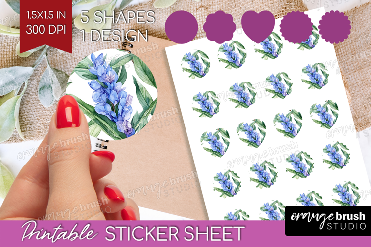 Tropical Flowers Round Sticker - Floral Printable Sticker