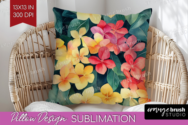 Tropical Flowers Pillow Sublimation - Floral Pillow Cover