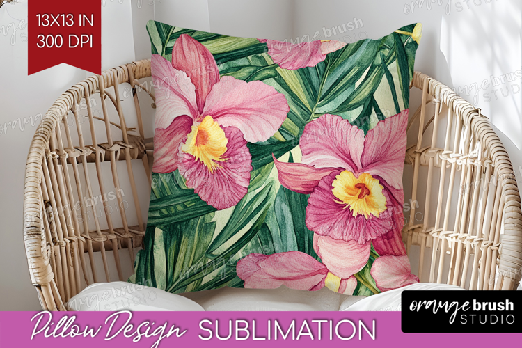 Tropical Flowers Pillow Sublimation - Floral Pillow Cover