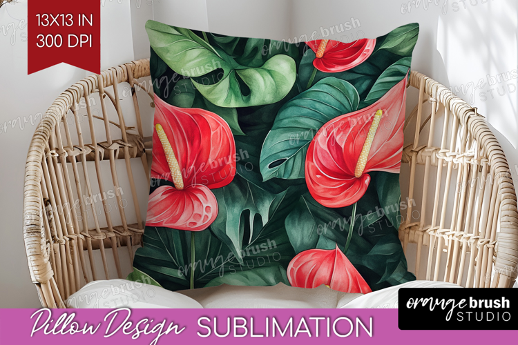 Tropical Flowers Pillow Sublimation - Floral Pillow Cover