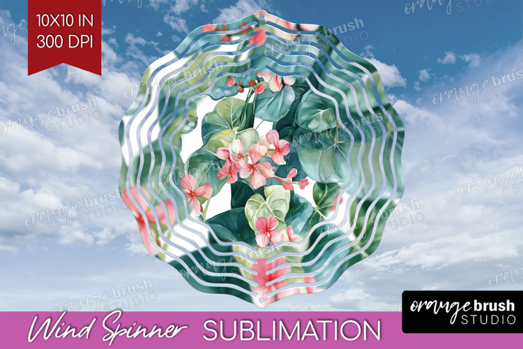 Tropical Flowers Wind Spinner Sublimation PNG - Floral Round