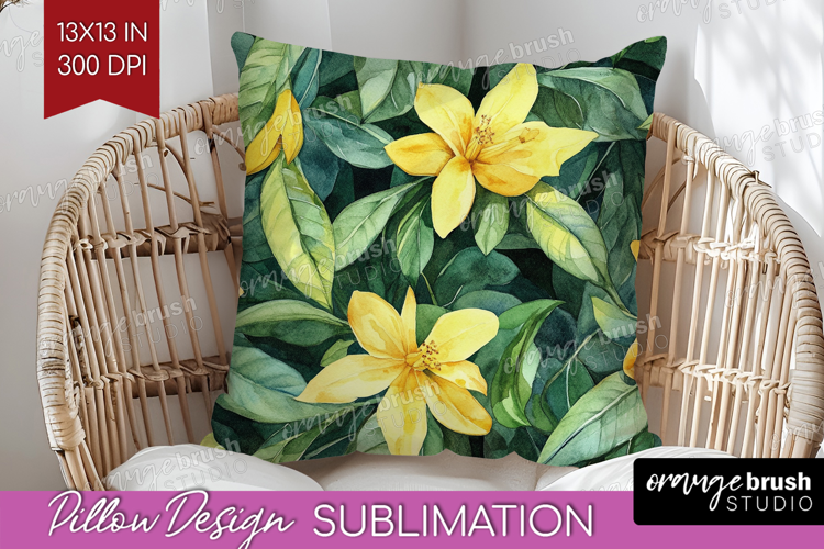 Tropical Flowers Pillow Sublimation - Floral Pillow Cover