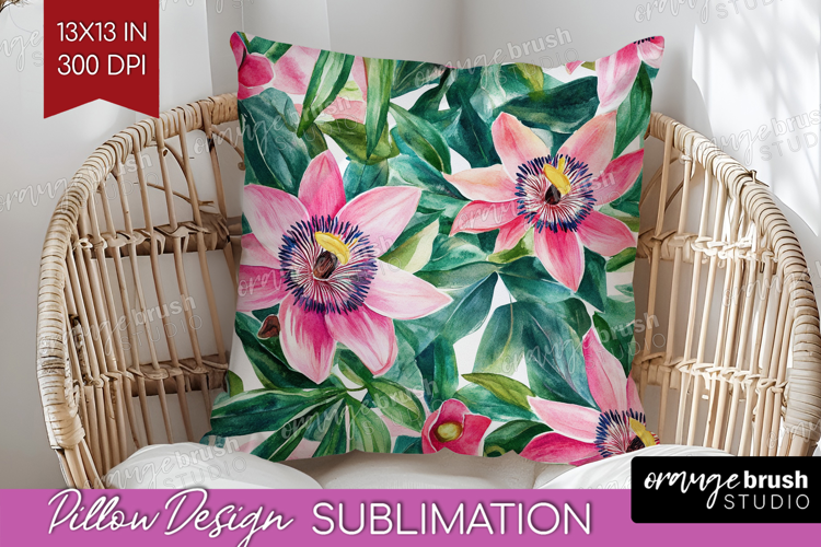 Tropical Flowers Pillow Sublimation - Floral Pillow Cover