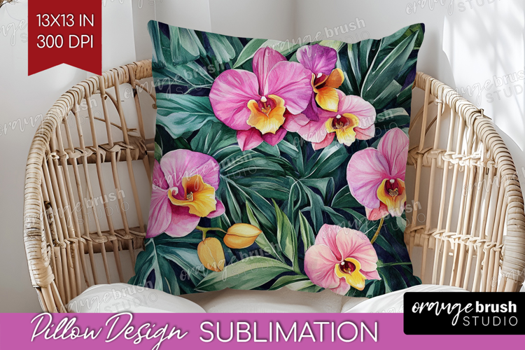Tropical Flowers Pillow Sublimation - Floral Pillow Cover