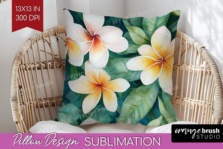 Tropical Flowers Pillow Sublimation - Floral Pillow Cover