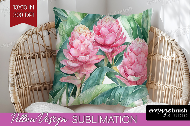 Tropical Flowers Pillow Sublimation - Floral Pillow Cover