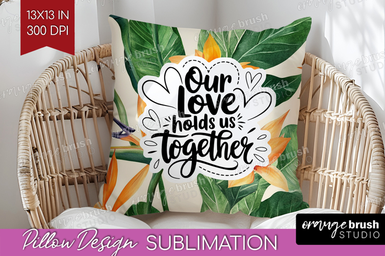 Family Quote Pillow Sublimation - Summer Flowers Pillow PNG