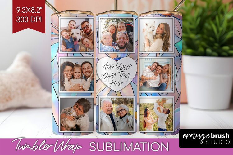 Stained Glass Photo Tumbler PNG - Flowers Picture Tumbler