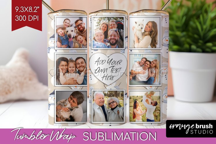 Christmas Photo Tumbler PNG - Snowman Picture Tumbler Wrap