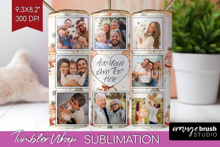 Christmas Photo Tumbler PNG - Snowman Picture Tumbler Wrap