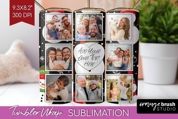 Christmas Photo Tumbler PNG - Snowman Picture Tumbler Wrap