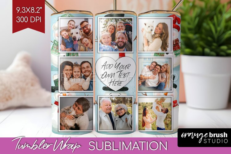 Christmas Photo Tumbler PNG - Snowman Picture Tumbler Wrap