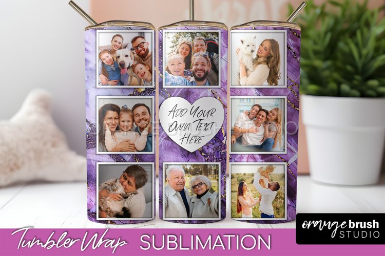 Photo Tumbler Wrap, Marble Family Frame Tumbler Sublimation