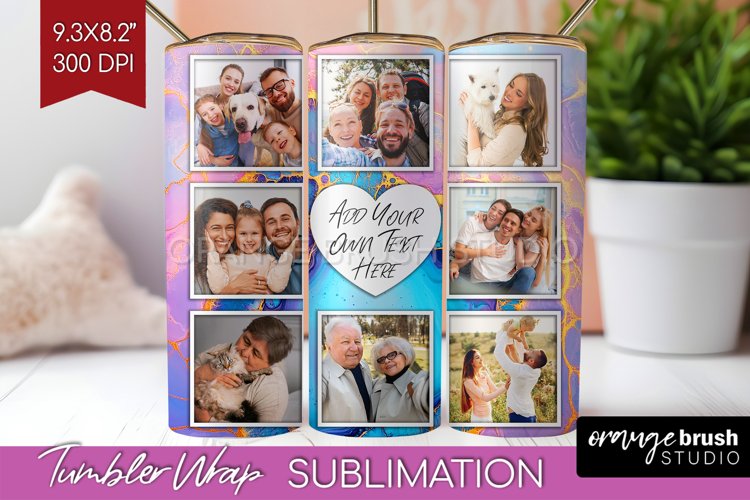 Alcohol Ink Photo Tumbler PNG - Marble Picture Tumbler Wrap