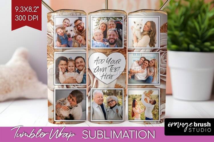 Rose Photo Tumbler PNG - Floral Picture Tumbler Wrap