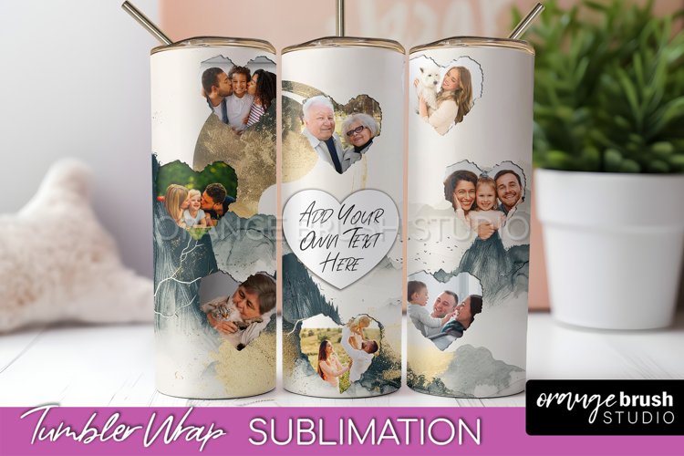 Photo Tumbler Wrap, Boho Family Frame Tumbler Sublimation