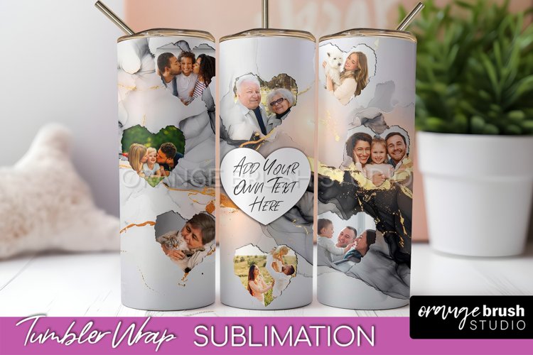 Photo Tumbler Wrap, Marble Family Frame Tumbler Sublimation