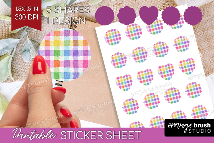 Abstract Fruit Round Sticker - Tutti Frutti Printable Sheet