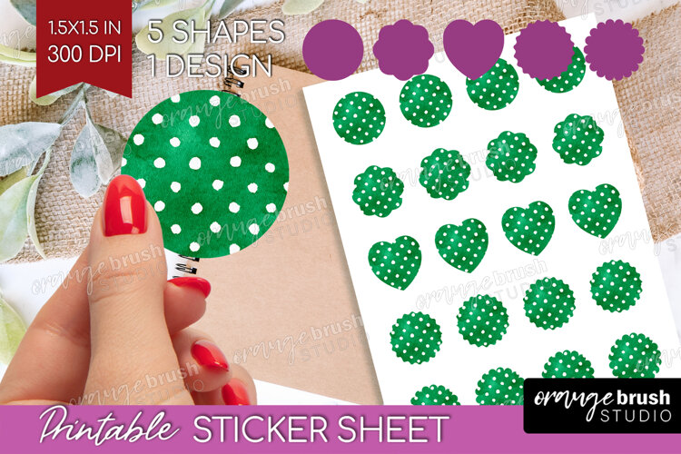 Abstract Fruit Round Sticker - Tutti Frutti Printable Sheet example image 1