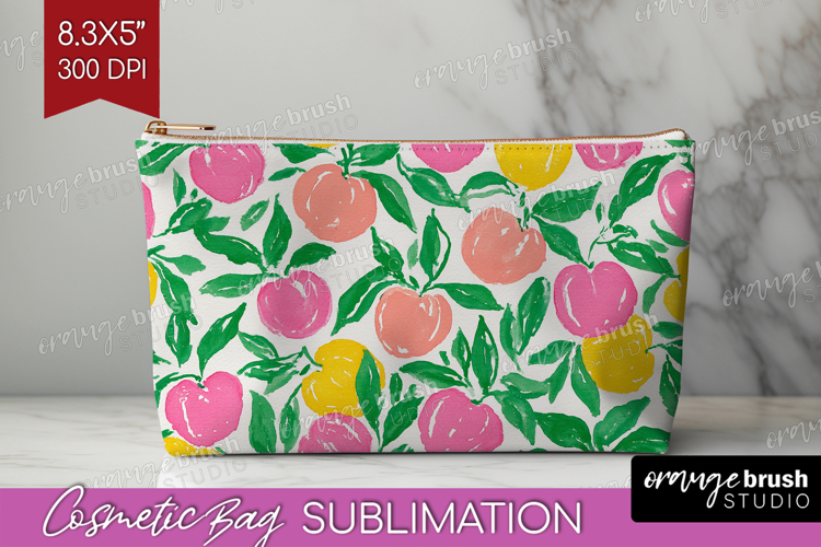Abstract Fruit Cosmetic Bag - Tutti Frutti Makeup Bag PNG