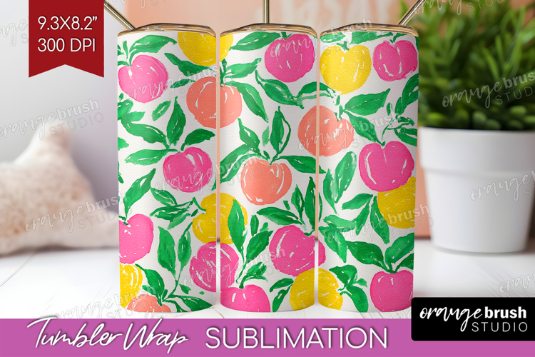 Abstract Fruit Tumbler Wrap - Tutti Frutti Tumbler PNG