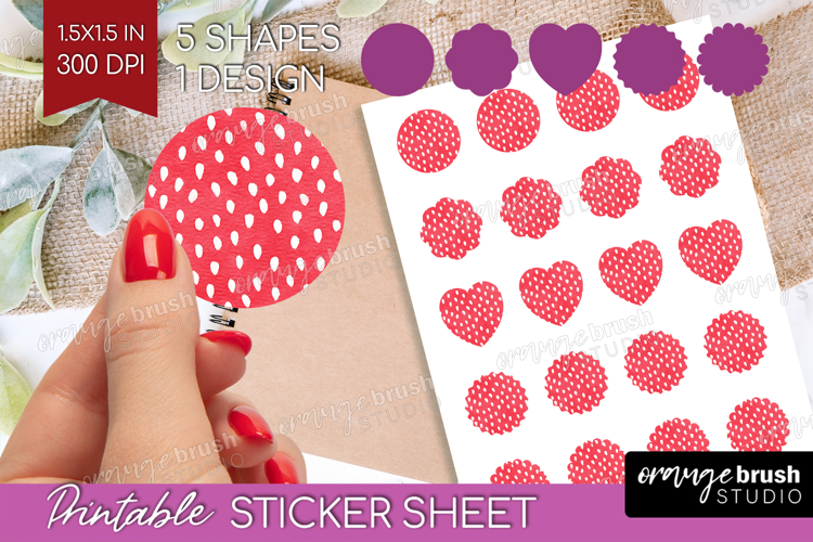 Abstract Fruit Round Sticker - Tutti Frutti Printable Sheet