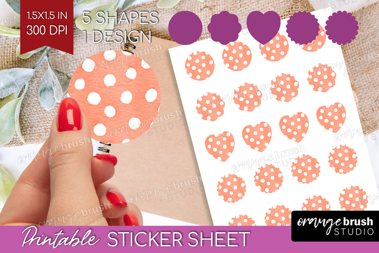 Abstract Fruit Round Sticker - Tutti Frutti Printable Sheet