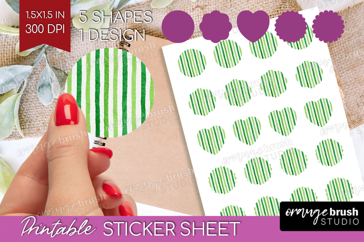 Abstract Fruit Round Sticker - Tutti Frutti Printable Sheet