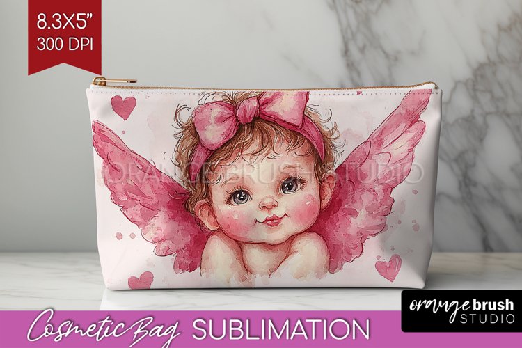 Valentine Angel Cosmetic Bag - Cupid Makeup Bag PNG