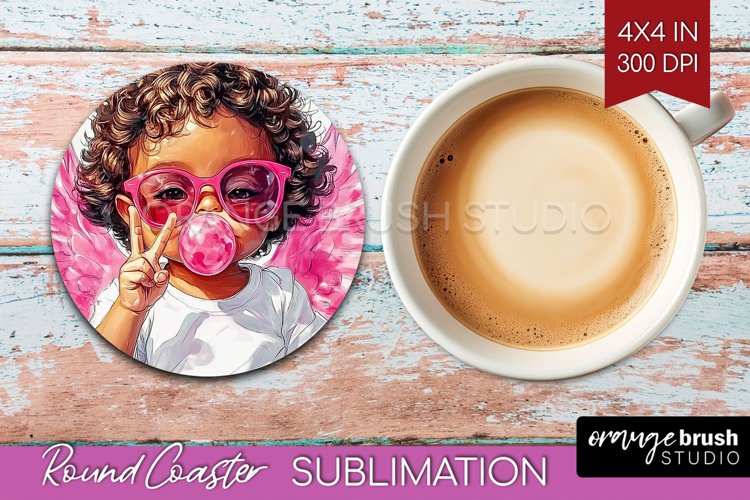 Valentine Angel Round Coaster - Cupid Coaster PNG