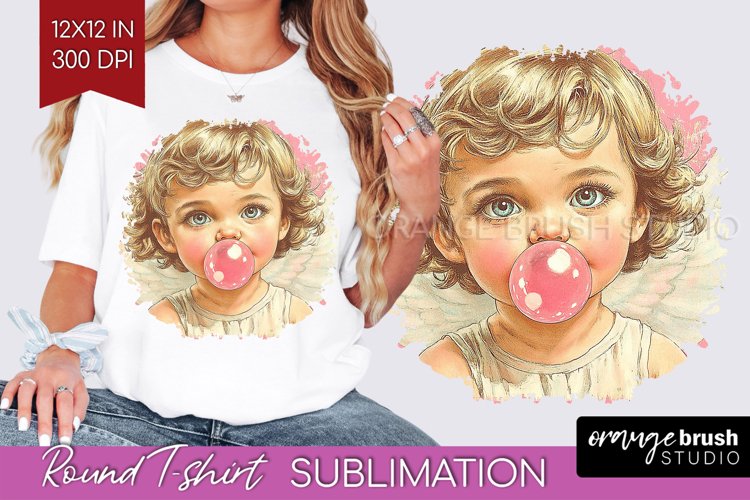 Valentine Angel Round Tshirt Background - Cupid PNG