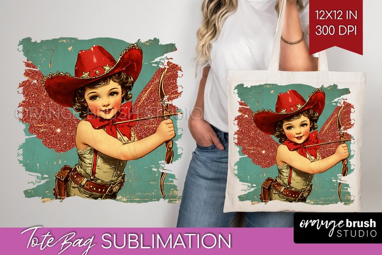 Valentine Angel Tote Bag - Cupid Tote Bag PNG Sublimation