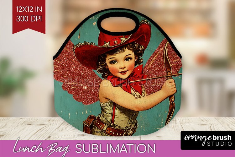 Valentine Angel Lunch Bag - Cupid Lunch Bug PNG Sublimation