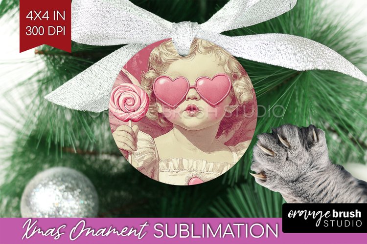 Valentine Angel Ornament PNG - Cupid PNG Sublimation