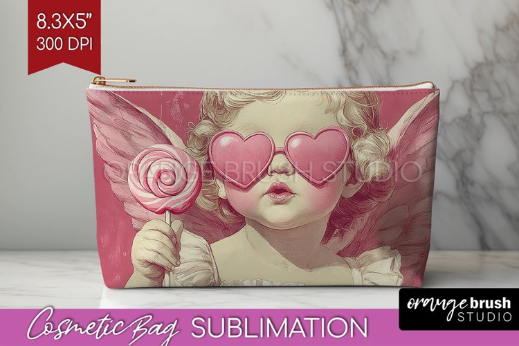 Valentine Angel Cosmetic Bag - Cupid Makeup Bag PNG