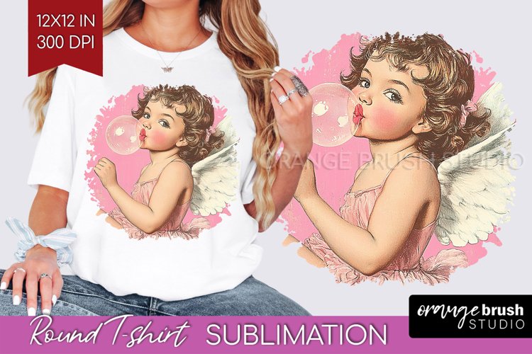 Valentine Angel Round Tshirt Background - Cupid PNG