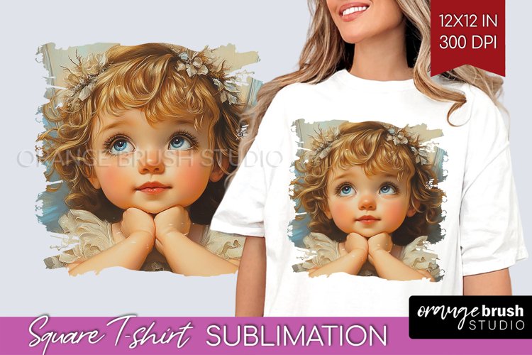 Valentine Angel Square Tshirt Background - Cupid PNG