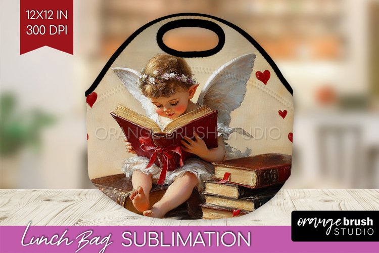 Valentine Angel Lunch Bag - Cupid Lunch Bug PNG Sublimation