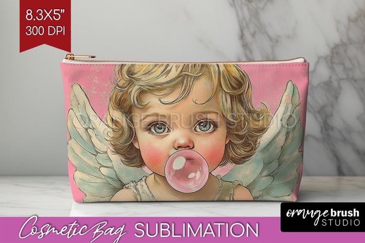 Valentine Angel Cosmetic Bag - Cupid Makeup Bag PNG